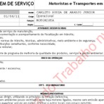 Segurança - Modelo de Ordem de Serviço Motorista Segurança - Modelo de Ordem de Serviço Motorista